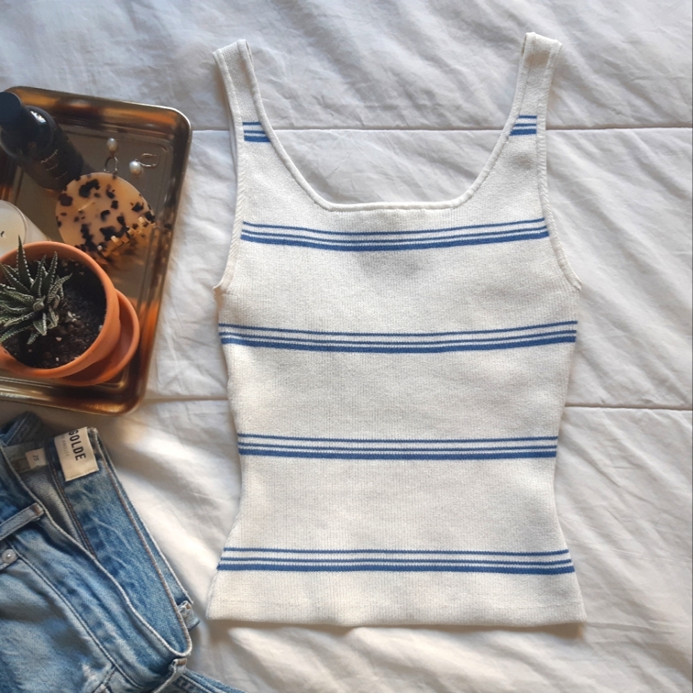 2/$30 - Babaton Sculpt Knit Striped Tank